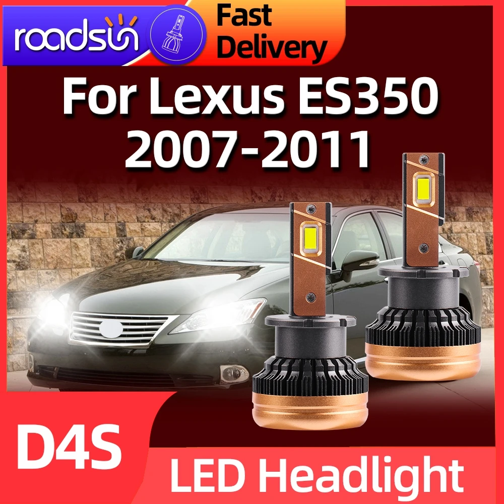 

Roadsun D4S LED Headlights HID Car Bulbs 30000LM CSP Chip 6000K White 120W For Lexus ES350 2007 2008 2009 2010 2011