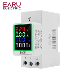 Digital Display AC Current KWH Electric Energy Monitor Multifunction Meter VOLT AMP Ammeter Device With Energy Zeroing Din Rail