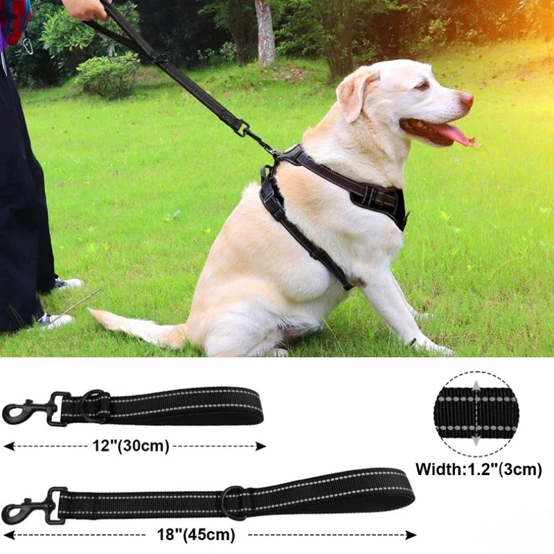 

30/45/60cm Dog Leash Short Dogs Leash Nylon Leashes for Large Dog Walking With Zinc Alloy Lock Lockable 360 Degree Rotation