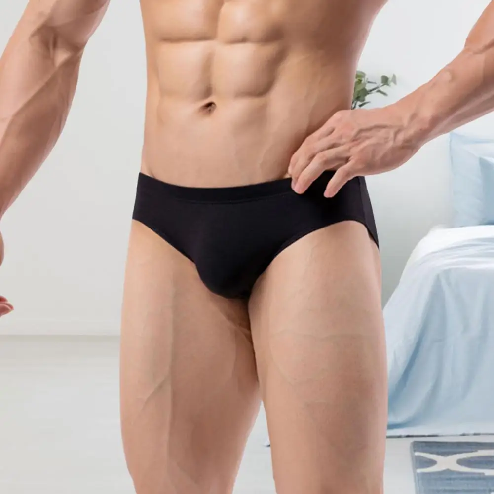 Men Briefs Low-rise Three-Dimensional U-Convex Solid Color Breathable Panties Breathable Comfortable Underwear 95