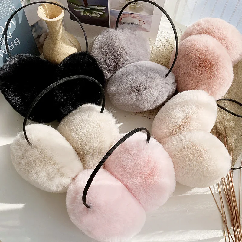

Warm Ear Muffs for Women And Men Plu Faionable Rabbit Fur Simulation Ba Wear Sle Winter Ear Warmers Protection Ear Co...