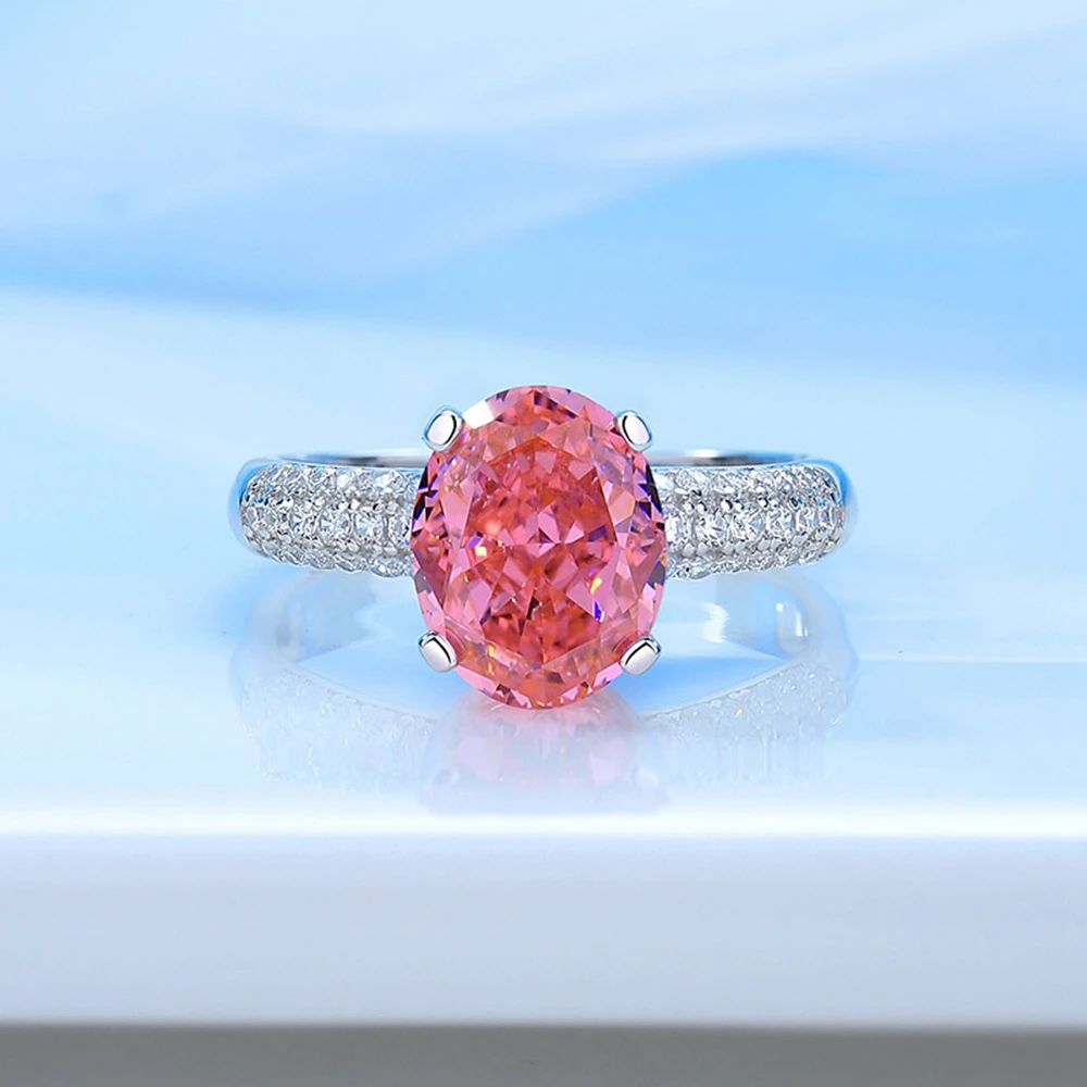 Vinregem 8*10 MM Oval Paraiba Tourmaline Padparadscha Tanzanite Gemstone Women Ring 100% 925 Sterling Silver Engagement Jewelry image 5