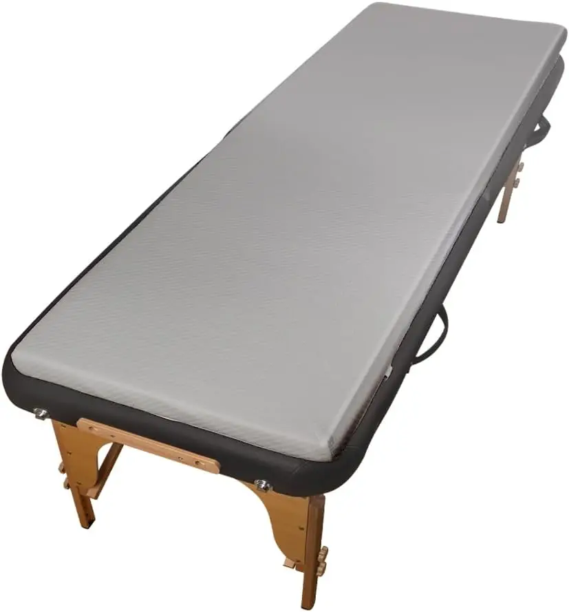 

Grey Memory Foam Massage Table Topper with Removable Cover, Non-Slip Elastic Bands for Beauty and Massage