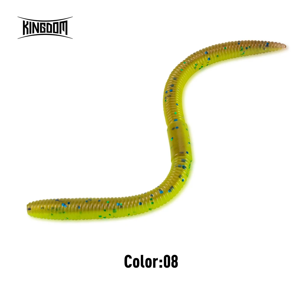 Kingdom Sinking Soft Worm 96 mm 1,8 g 120 mm 2,8 g künstlicher weicher Köder Regenwurm Swimbaits für Bass Pike Forelle Weiche Angelköder ﻿