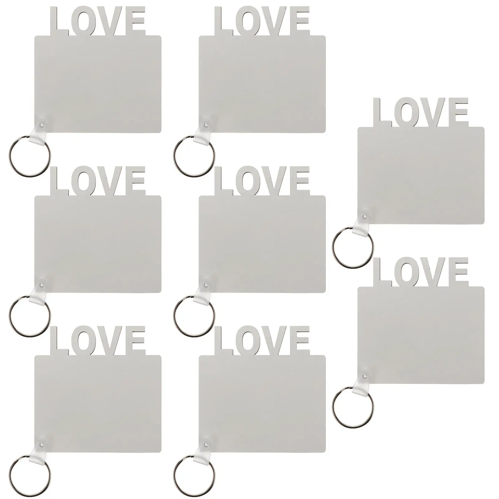

8 Pcs Key Ring Chain Blank Keychain Keyring Key Ring Sublimation Blanks DIY Blank Keychain Heat Transfer Gifts Accessories