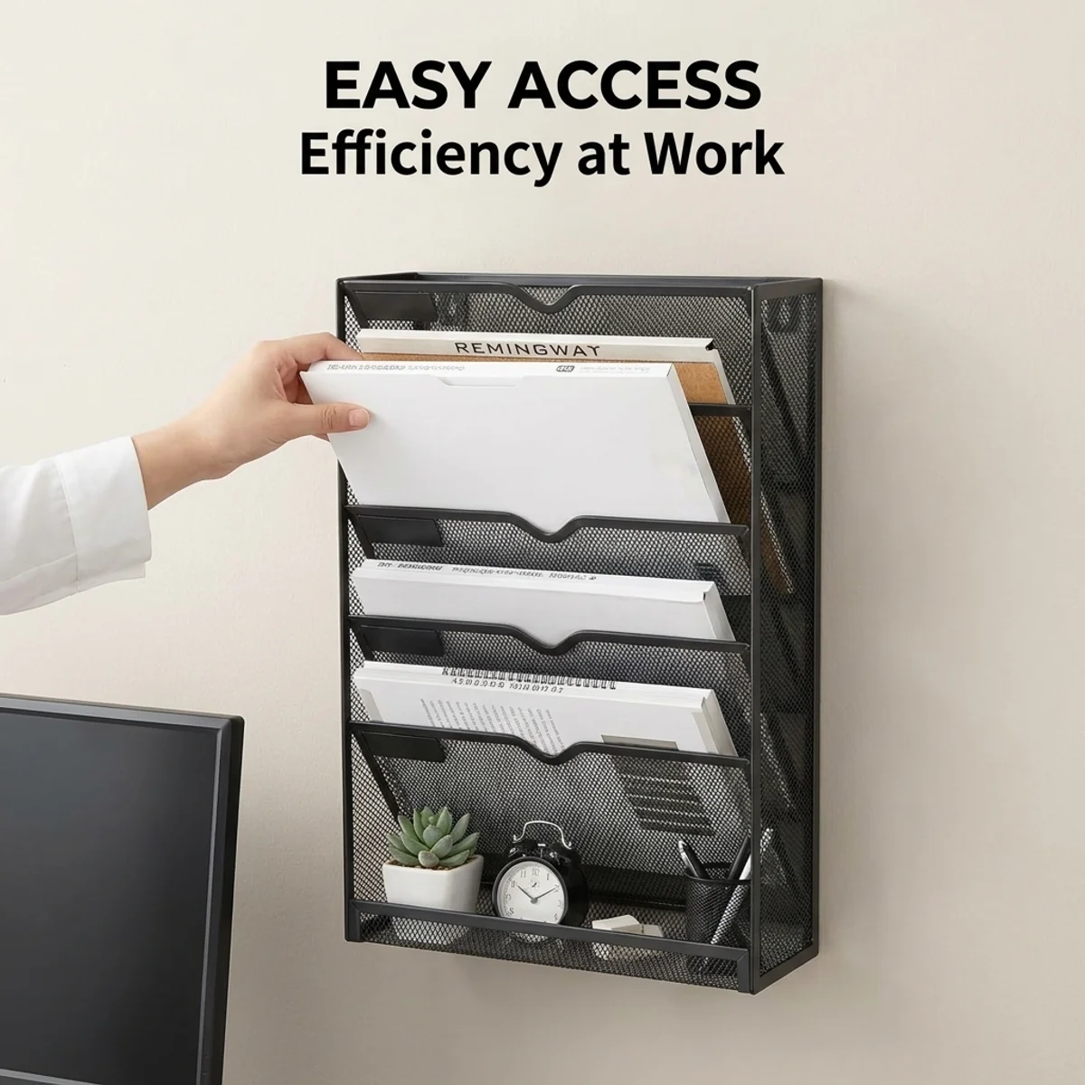 File Holder-Scratch Resistant Coating, Smooth Edges, Easy Access & Quick Recognition, Large Capacity many Tiers for Papers