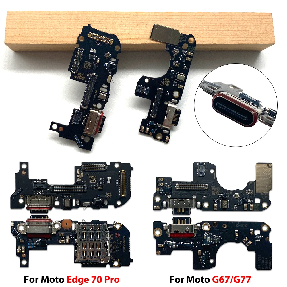 10Pcs,  Charging Port Flex Cable For Moto Edge 70 Fusion G67 Power G57 G77 USB Charger Dock Connector With Microphone Ribbon