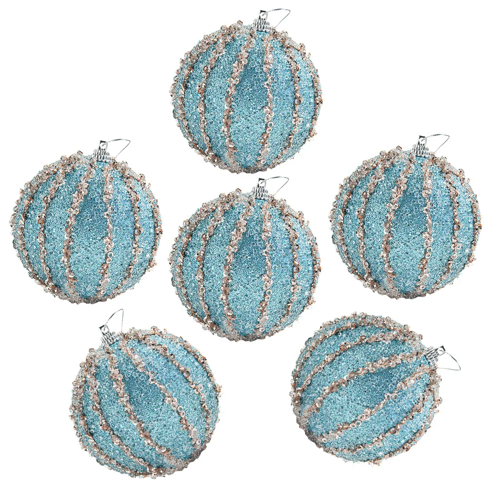 

6Pcs Xmas Tree Balls Ornament Christmas Tree Decorations Lightweight Safe Chic Fashionable Gift Idea Xmas Party Ornament