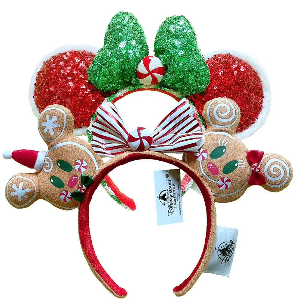 2-個ディズニーミッキーマウスヘッドバンドディズニーランドホリデーパーティーヘアウェアミニー耳スパンコール弓ヘッドバンド子供女の子おもちゃ装飾