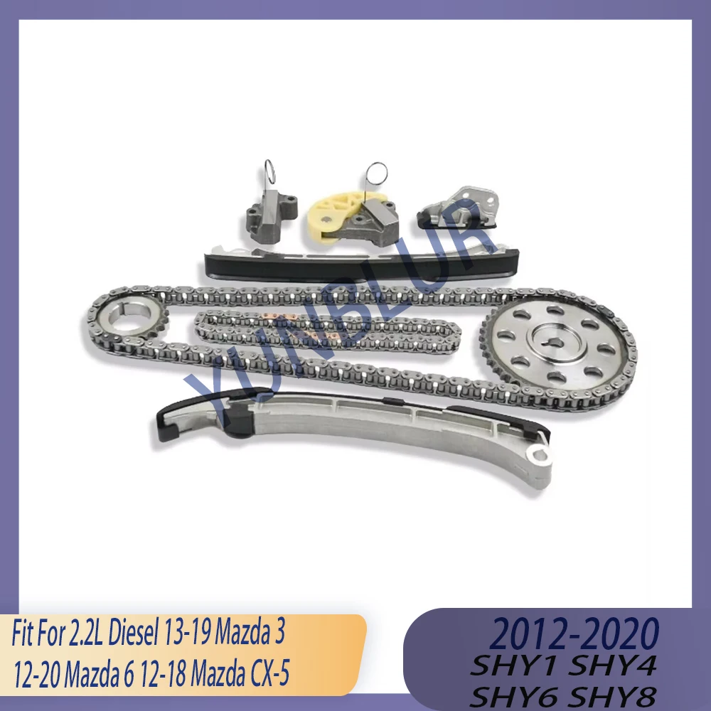 Engine Parts Timing Chain Kit Fit 2.2 L SHU1 SHY4 SHY6 SHY8 SH-VPTR SHY1 Diesel For 13-19 Mazda 3 12-20 Mazda 6 12-18 Mazda CX-5
