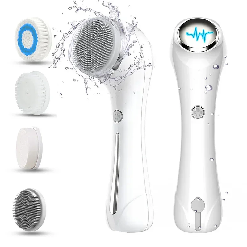 

Hot Sale Duals Function EMS Skin Tightenings Devices Face Cleansers Electrics Facials Cleansing Brush