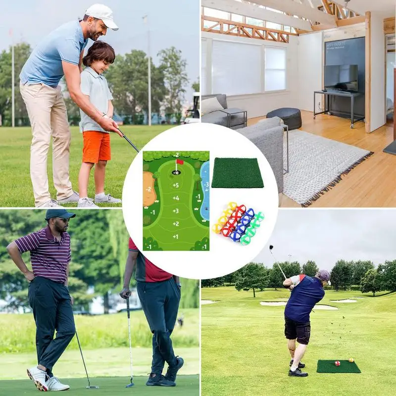 Chipping Game Indoor Outdoor Golf Games Golf Practice Mats Soft Chipping Mats Chip N Stick Golf Game Golf Training Mat For