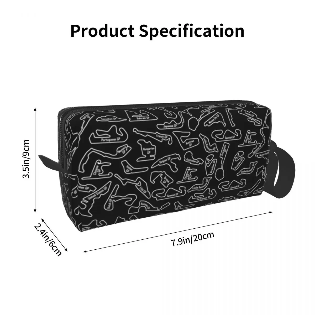 Race Tracks Shapes - International Circuits Makeup Bag Cosmetic Dopp Kit Toiletry Cosmetic Bag for Women Beauty Pencil Case