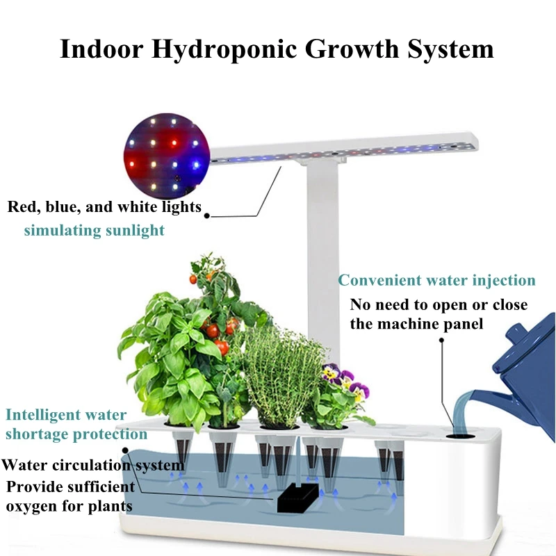 

Home Garden Smart Hydroponics Growing System With Led Grow Light Soilless Planting Machine Indoor Herb Nursery Planter Kits