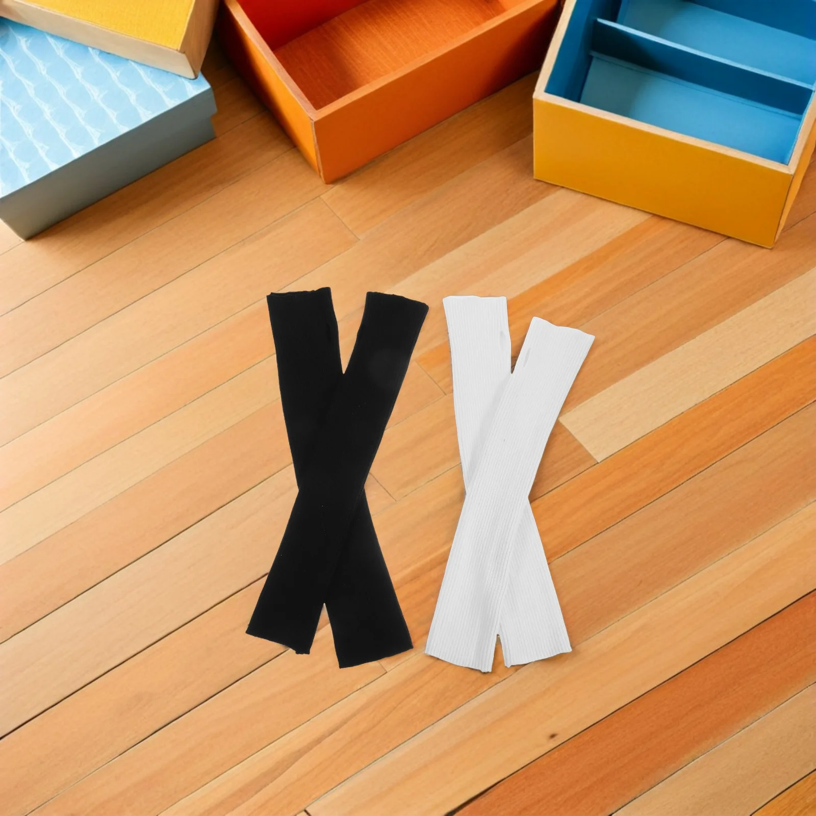 

2Pairs Thermal Arm Warmers Yarn Knit Long Fingerless Sleeves Thumb Hole Winter Outdoor Wear Knit Thermal Arm Warmers