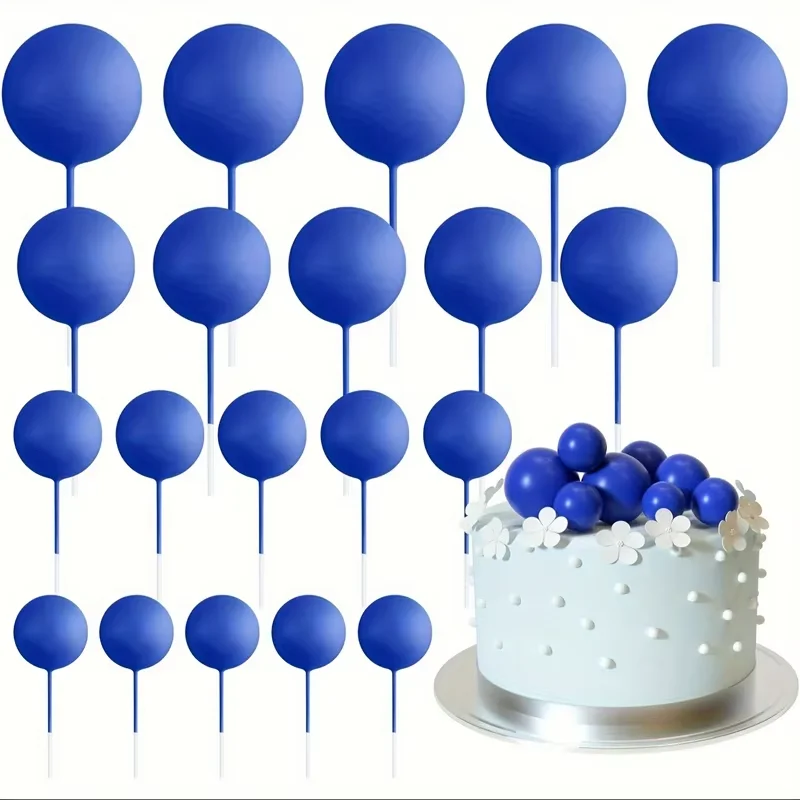 20 Stuks Cake Goud Zilver Bal Gelukkige Verjaardag Cake Topper DIY Cupcake Vlag Bruiloft Kerst Bal Decor Baby Verjaardag Decoratie