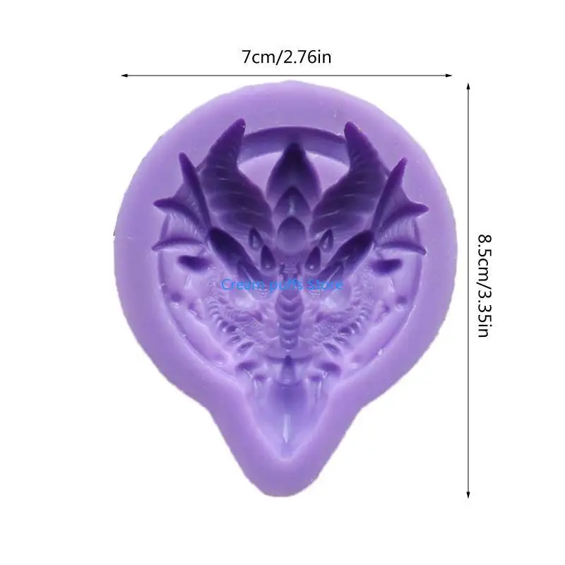 

50LE Silicone Mold Dragon for Head Keychain Mould With Hole Keyring Pendant DIY Craft