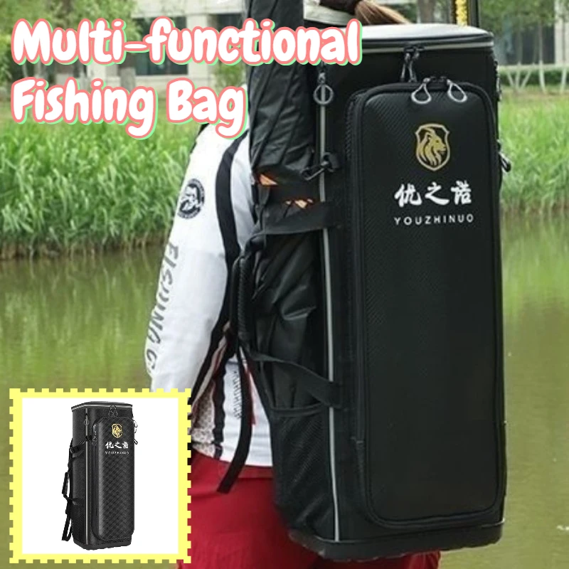 Multi-functional Fishing Chair Storage Bag Large-capacity Fishing Rods Bags Waterproof Backpack Hard-shell Thickened Backpack