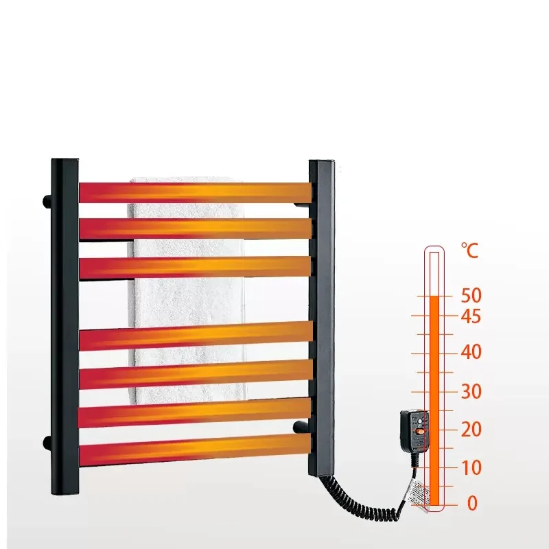 No Punch Intelligent Electric Towel Rack Constant Temperature Heating Drying Rack Bathroom Household Storage