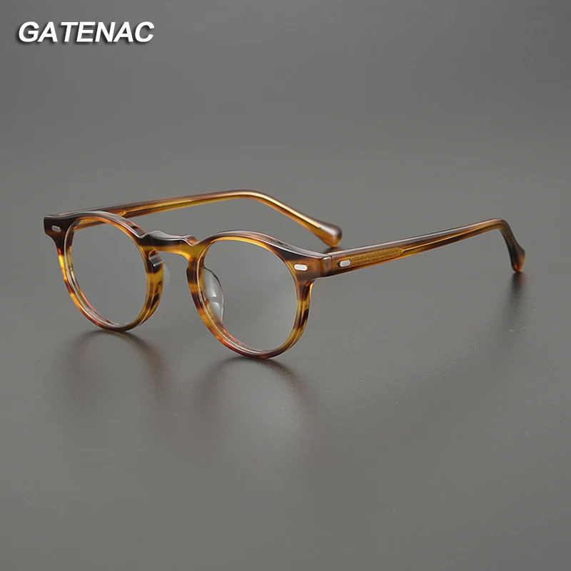 Handmade Acetate Glasses Frame Men Vintage 2024 New Ultra Light Eyeglasses Frame Women Japan Retro Luxury Brand Designer Eyewear