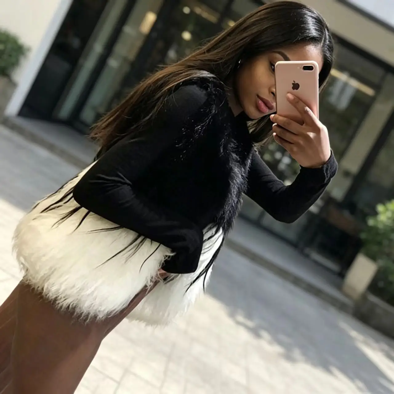 Women Real real raccoon Dog Fur Sheepskin Wool Short Coat Big Lapel Luxury Fluffy Thick Warm Black White Mixed Winter FurOuter - view 3