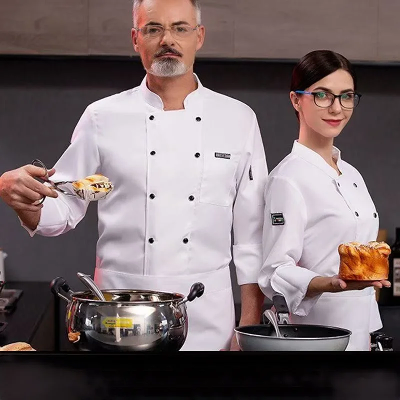 

Chef Jacket Bulk Order Durable Fabric Hotel Restaurant Catering Staff Uniform Long Sleeve Autumn Winter Work Clothing