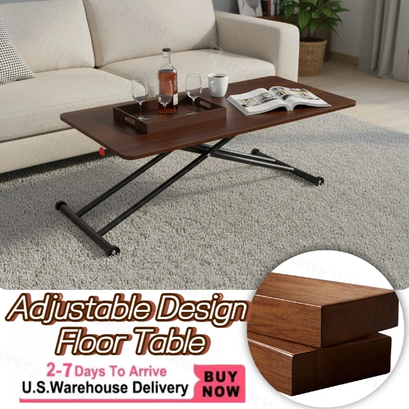 

Lift Top Coffee Table Convertible to Dining Table Height Adjustable Wooden Dinner Table Modern for Home Small Spaces Dining