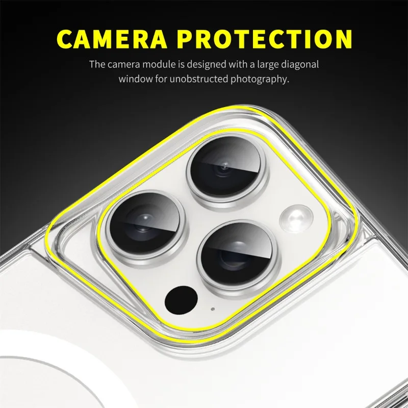 For iPhone 16 15 14 13 12 11 Pro Max Plus XS XR Transparent Magnetic Wireless Charge Little Waist Magsafe Protective Phone Case