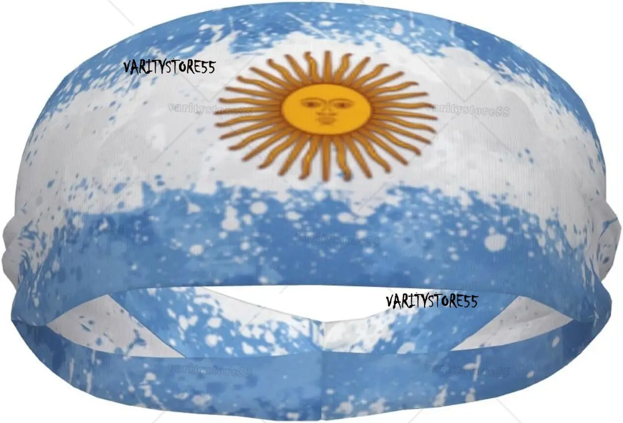 

Argentina Sweatbands for Women Men Headbands Argentina Flag Stretchy Sweatband Argentine Head Bands Headband