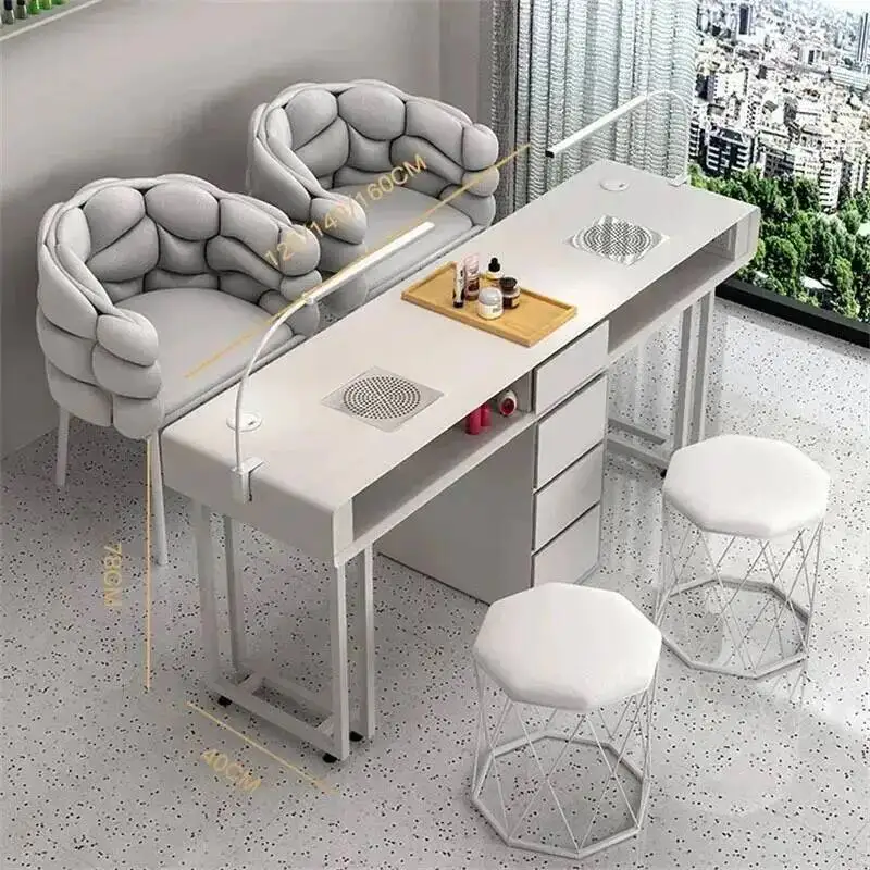 

Double Professional Single Manicure Table Modern And Light Luxury Nail Tech Table Multifunctional manicure nail table station