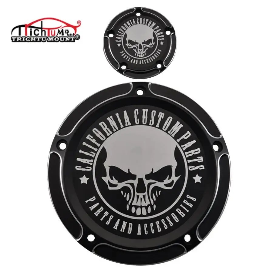 CNC Aluminum Motorcycle 5 Holes Derby Timer Clutch Timing Covers Inspection Cover Cap For Harley Davidson Touring Fat Boy Dyna