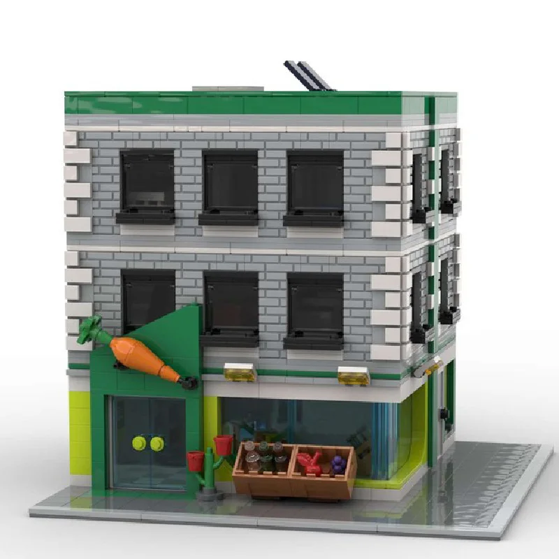 1724 Parti MOC Creative City Street Negozio di generi alimentari di lusso Modello Architettura Building Blocks Bambini fai da te Assemblaggio Mattoni Giocattoli Regali