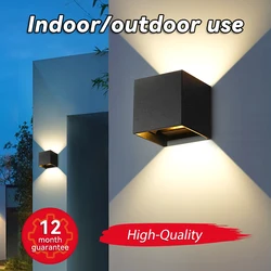 Luz de pared impermeable para exteriores, lámpara LED de aluminio para jardín, calle, patio, porche, electrodomésticos, lámpara de fachada