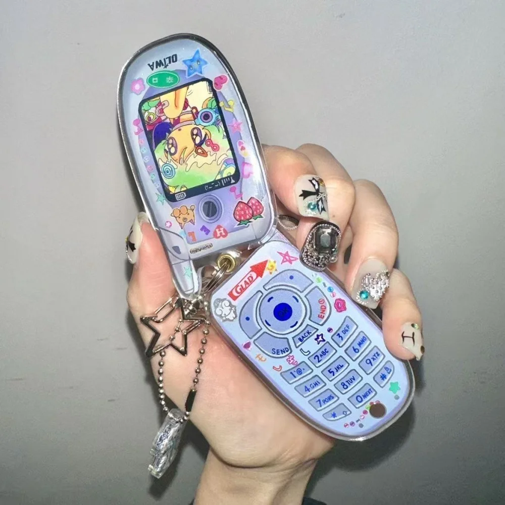 Porte-clés Y2K style dessin animé subculture, cadre photo mobile, pendentif pour sac à dos, porte-clés en acrylique, bijoux, accessoires