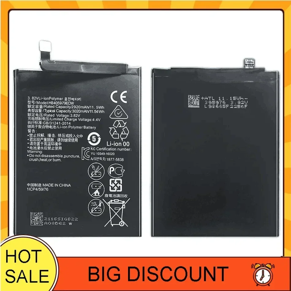 3020mAh HB405979ECW Mobile Phone Batteries For Huawei Y6 Pro 2017/For Honor 6 Play MYA-L11 MYA-L41 MYA-L03 L23 L02 L22 8A 8S