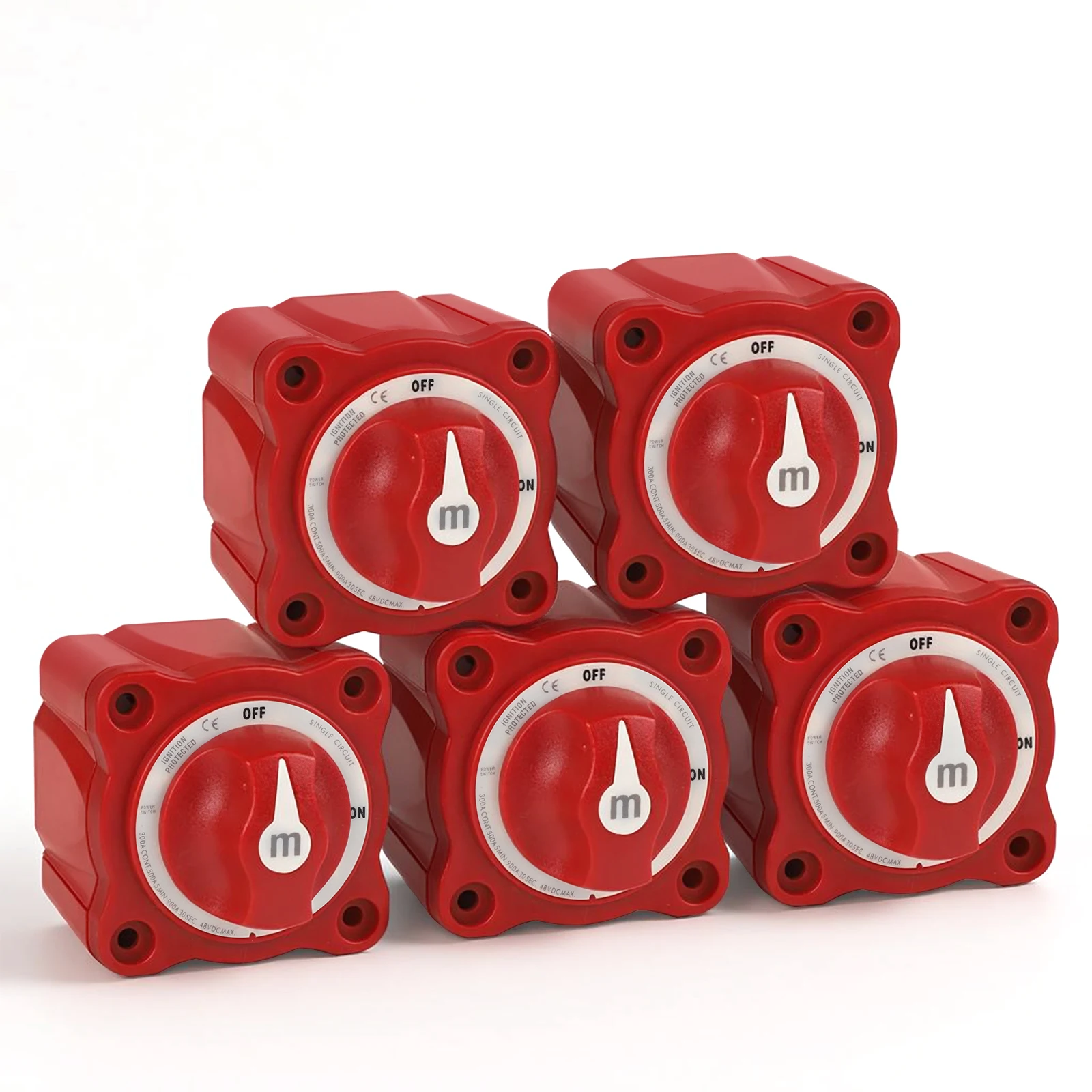 

5PCS Battery Disconnect Switch 300A 48V Single Circuit Battery Cut Off Power Kill Switch Isolator For Marine Boat Car Camper RV