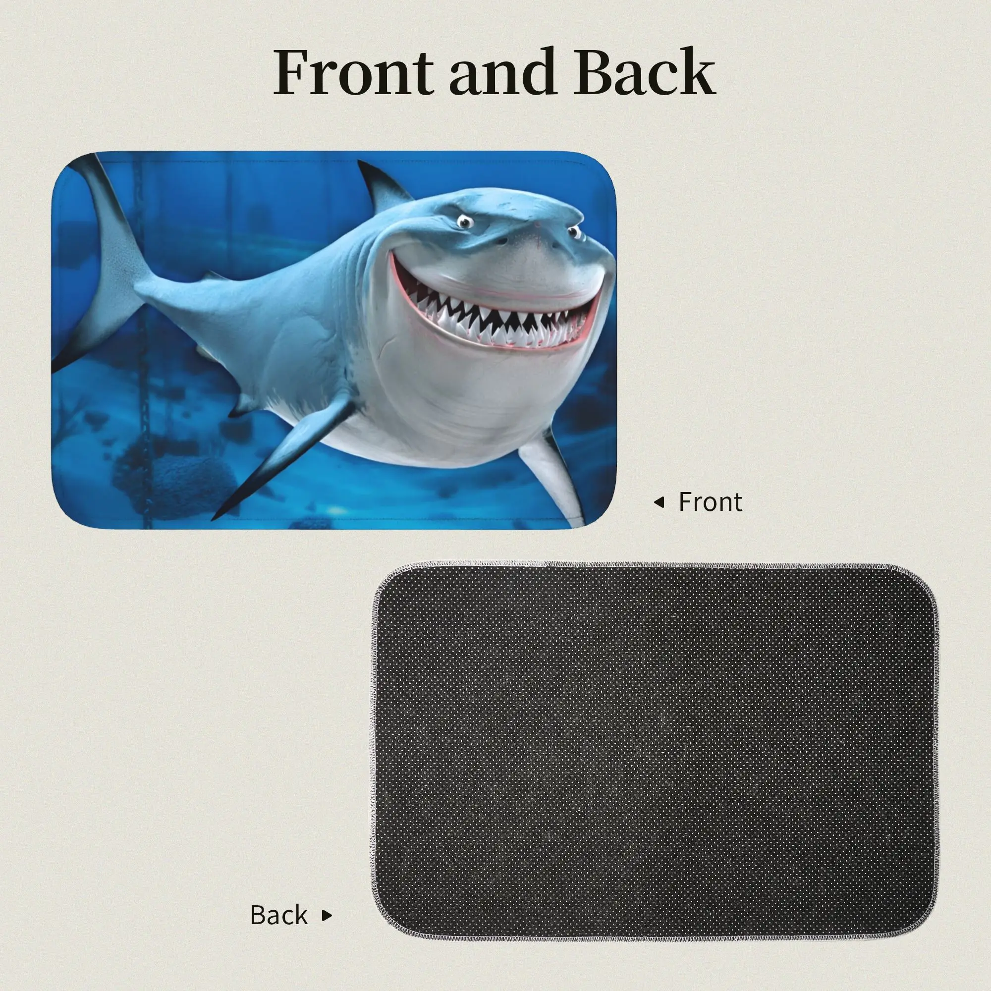 3D Illusion Fish Shark Front Door Floor Entrance Welcome Mat Outdoor  Kitchen Bath Doormat Bedroom Living Room Carpet Rug