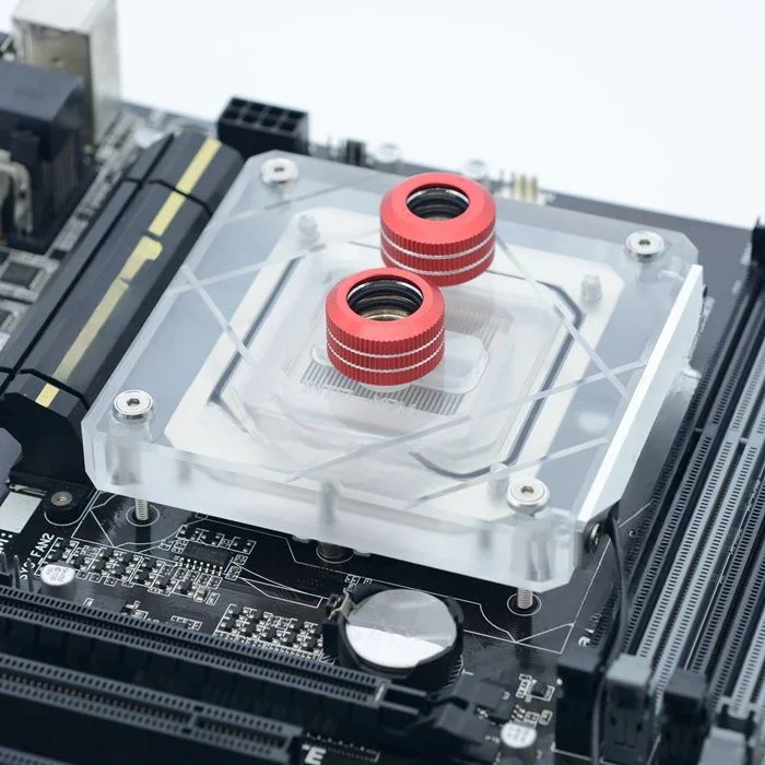 Computer CPU water cooling head fully covered with large area 2020 diamond pattern 6mm baseplate