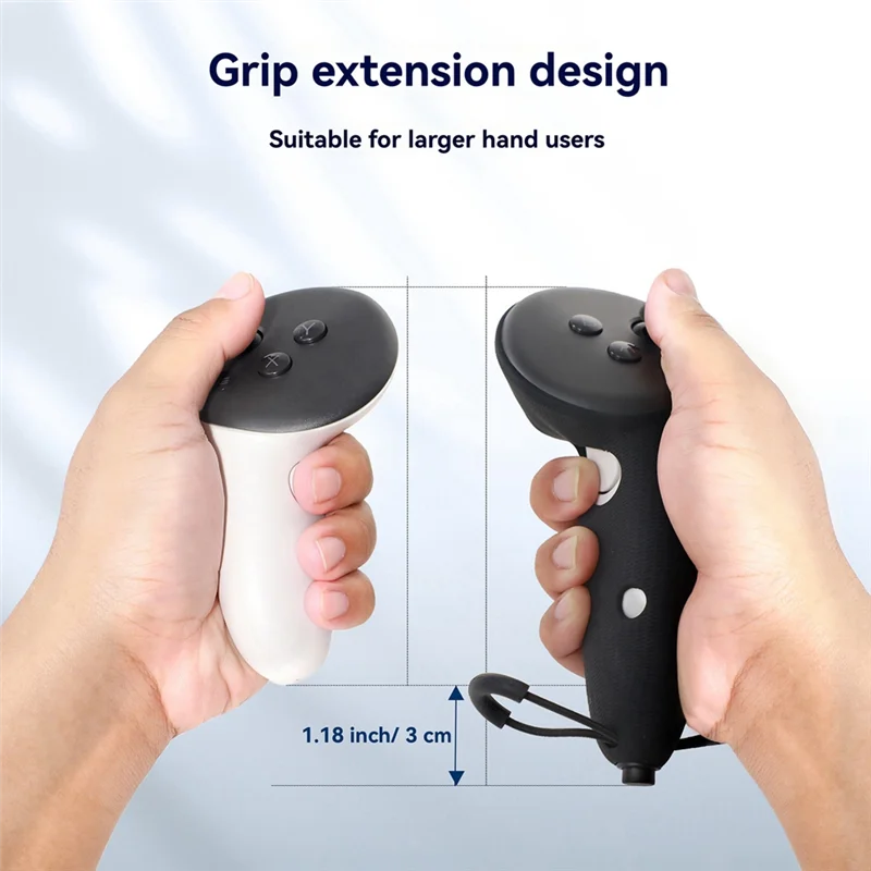 AMVR OOM Lengthened Protective Cover Formeta Quest 3/3S Controller Grips Handle Protector Fixing Band Withknuckle Strap