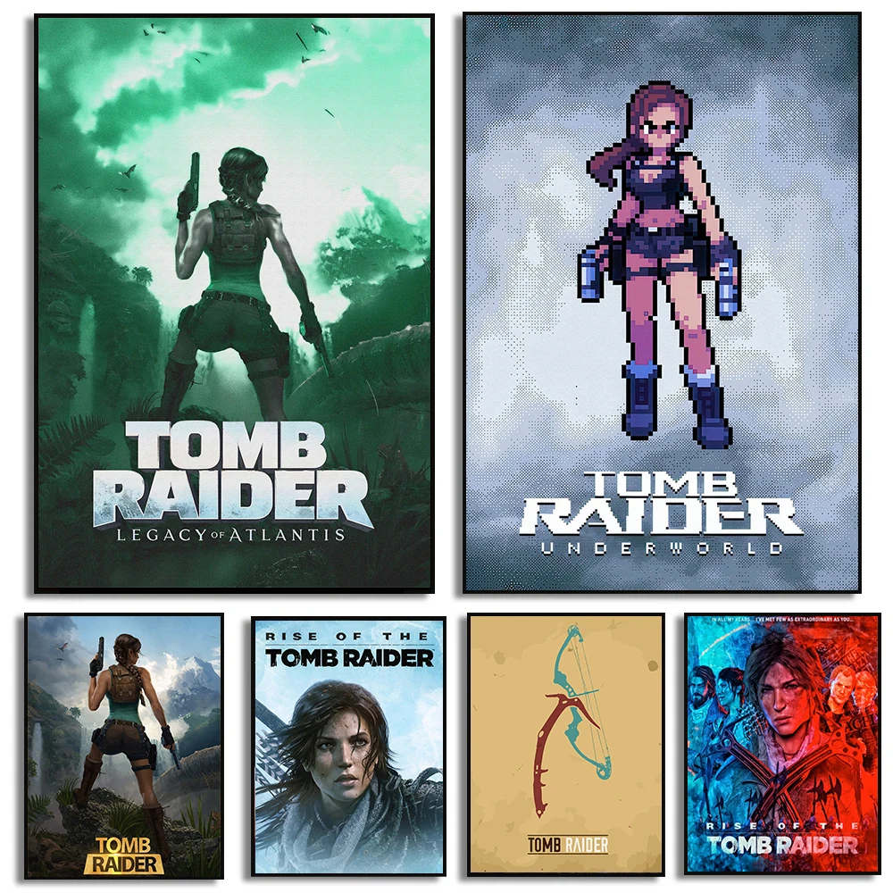 Classic Games Tomb Raider Posters Video Games Prints Canvas Painting Tomb Raider Wall Art Pictures Home Room Game Decoration