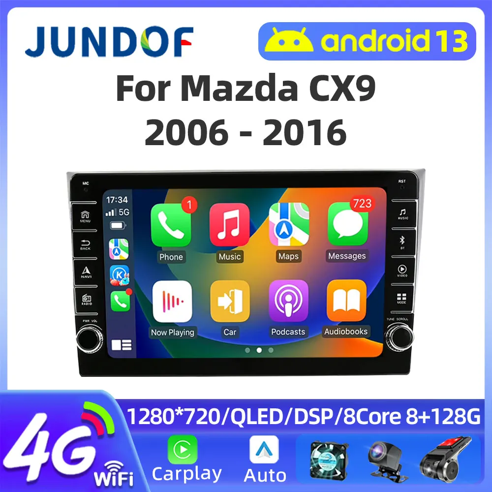 

Android Auro Carplay Car Radio for Mazda CX9 CX-9 2006-2016 Multimedia Player QLED Navigation GPS BT WIFI 4G Net 2Din Head Unit