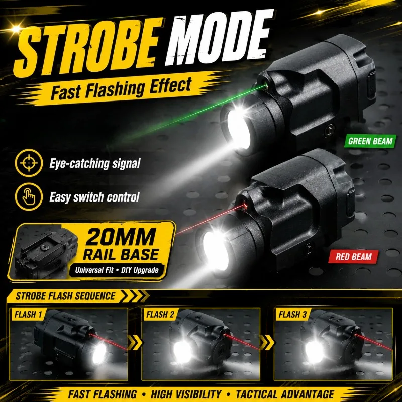 Strobe‑Mode LED Light Component Metal Under‑Mount Build Fit for 20MM Rail DIY Modification Supply