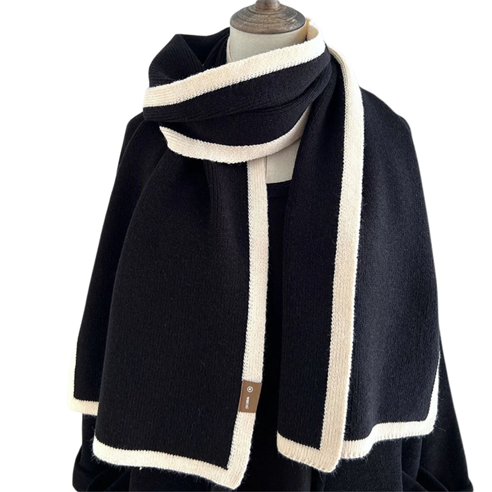 Winter Color Blocked Scarf Fashionable Scarf Shawl  Women'S Patch  Holiday Pashmina Blanket Autumn and Winter Warm Scarf