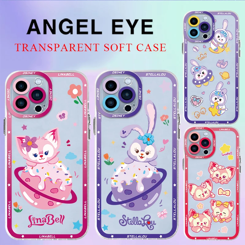 Disney Cute LinaBell StellaLou Star Clear Case For iPhone 15 14 13 12 11 Pro Max 13 12 Mini XS Max XR X 7 8 6 6S Plus Soft Cover