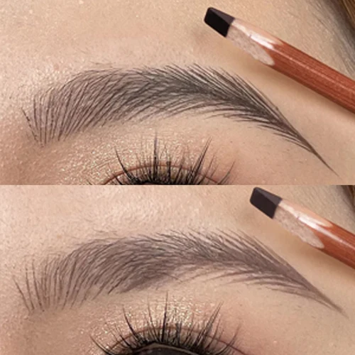 Imagen 2 del producto Lápiz de cejas profesional con pincel, lápiz de Microblading, tatuaje, tinte artístico resistente al agua, maquillaje, lápiz de cejas, herramienta cosmética potenciadora