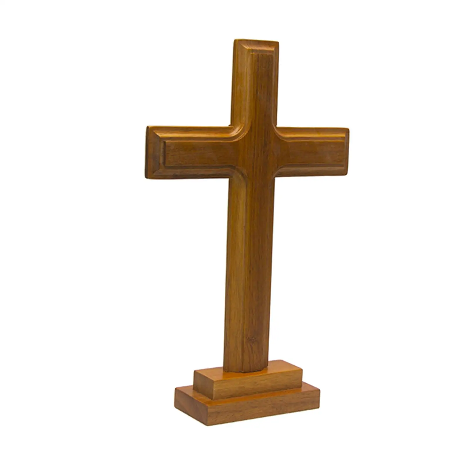 Cross Sculpture Double-sided Jesus Standing Chapel Easter Decor Cross Relics for Decorative Shelf Living Room Bedroom Gifts