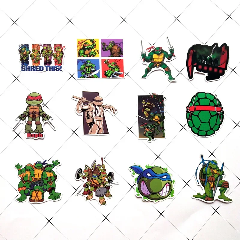 TMNT-pegatinas de Tortugas Ninja Mutantes adolescentes para niños, calcomanías impermeables de PVC de 50 piezas, dibujos animados de Anime, DIY,