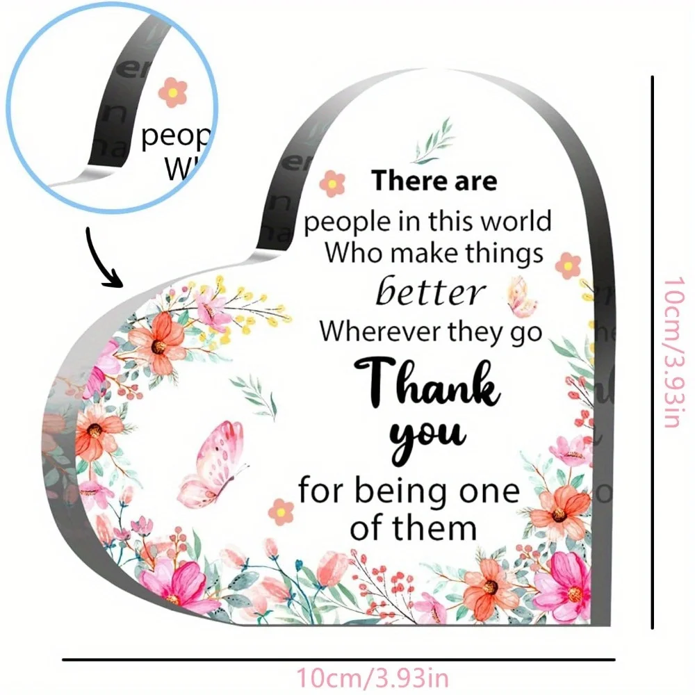 Women’s Inspirational Acrylic Heart Gift - Coworker/Boss Appreciation Keepsake - Ideal for Retirement/Graduation/Farewell