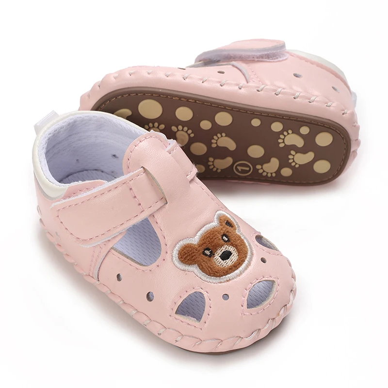 Zapatos de ocio y cómodos para niña, sandalias transpirables y absorbentes de sudor para bebé, zapatos de cama bautizos para recién nacido de 0 a 18 meses
