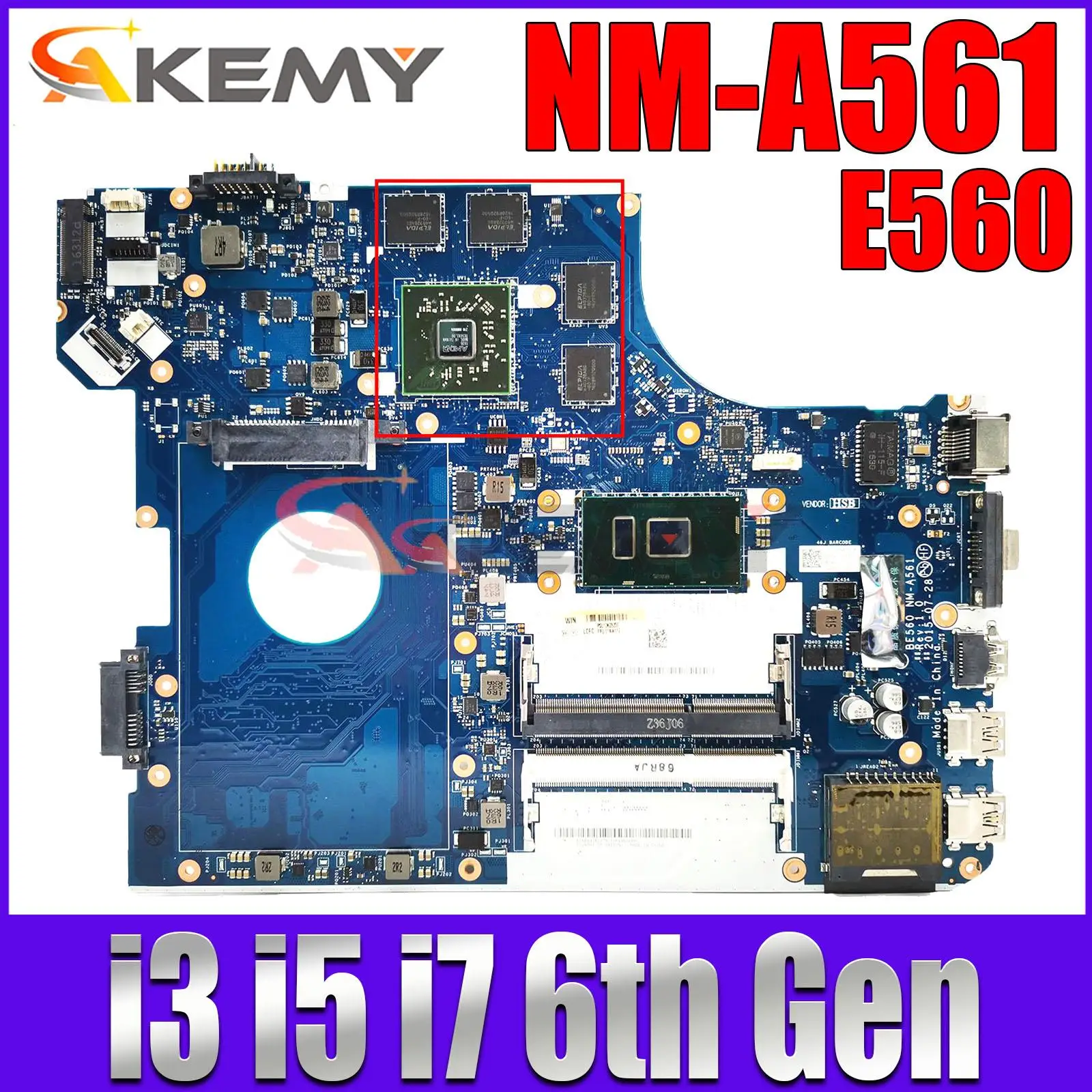 

Original For Lenovo ThinkPad E560 Laptop Motherboard With I3 I5 CPU BE560 NM-A561 100% Tested Free Shipping